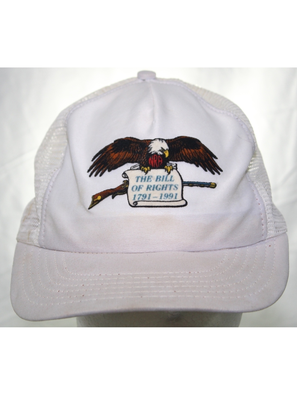 VTG NRA The Bill of Rights 1791-1991 Patch Trucker Hat Snapback Cap Made in USA